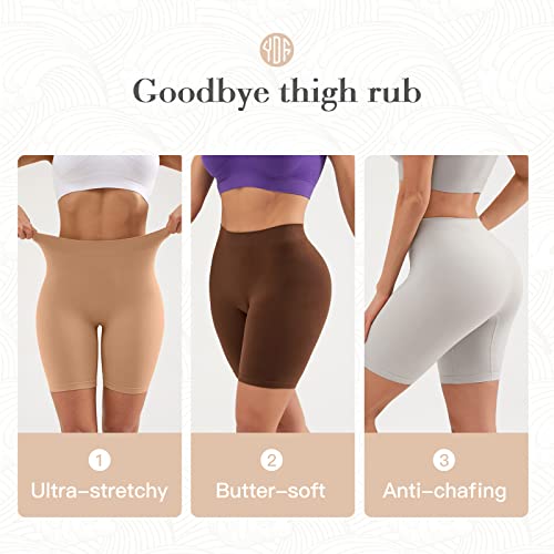 Image of YADIFEN Slip Shorts for Under Dresses Women Seamless Anti Chafing Underwear Shaping Boyshort Smooth Thigh Biker Short Panties