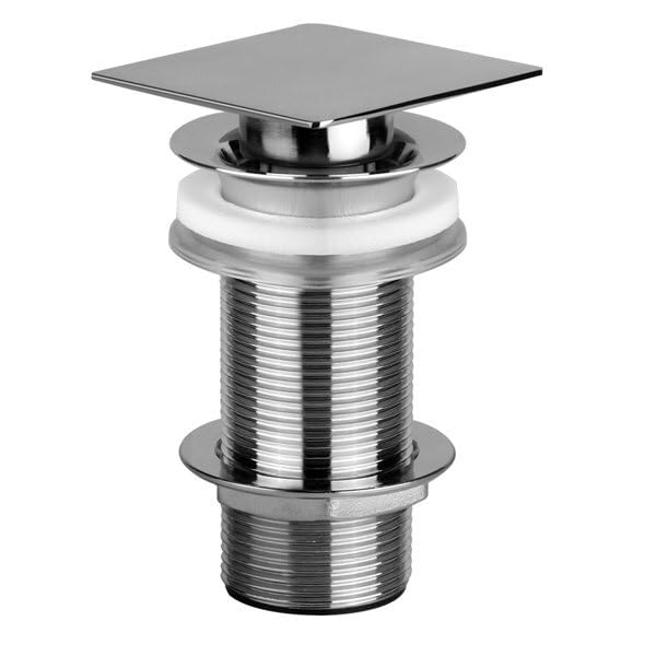Válvula de desagüe Gessi 1 1/4 con desagüe abierto para lavabos sin rebosadero, válvula de vástago mín. 14mm/máx. 3mm, 29082031, Color: cromo