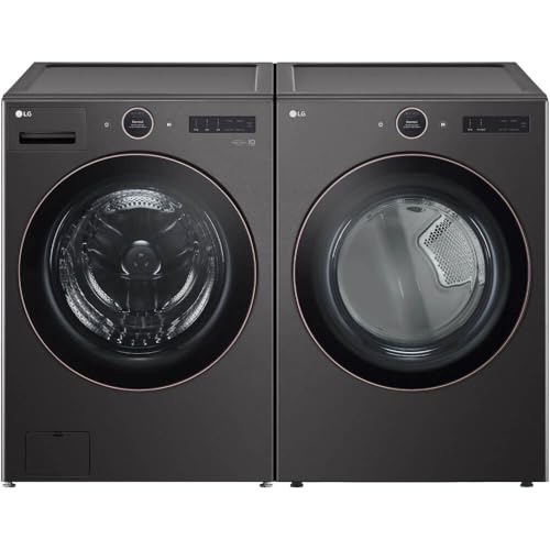 LG WM6500HBAPR Black Steel Front Load Smart 5 Cu. Ft. Washer/7.4 Cu. Ft. Electric Dryer Laundry Pair