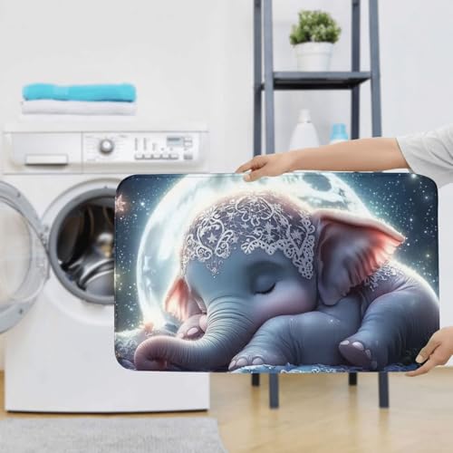 Juego de 3 alfombras de baño de elefante con funda para inodoro 8