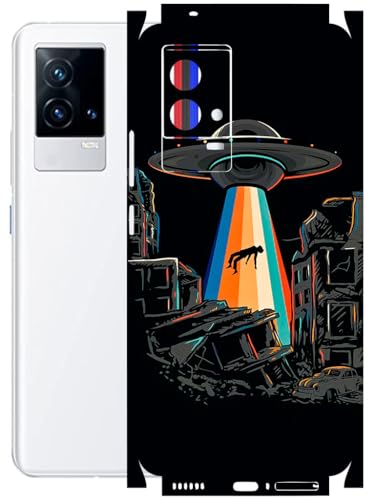 Image of AtOdds - Full Body Back Screen Guard Protector Film - Lamination Wrap Skin Sticker Compatible with IQOO 9 | Scratchproof Matte Finish (Alien Invade)