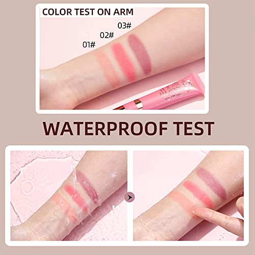 Mrinb Liquid Blush, Cream Blush Stick with Cushion Applicator, Waterproof Blushers for Cheeks Make up, Lightweight Cream Blusher for Mature Skin - Image 6