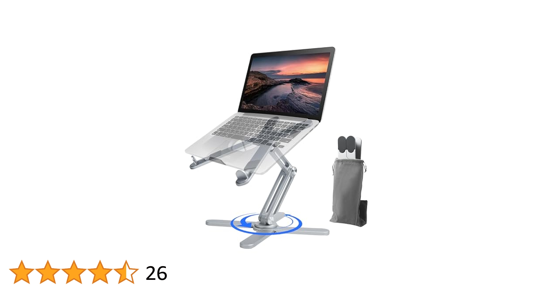 H&W ノートパソコンスタンド 360度回転 PCスタンド角度/高さ調節