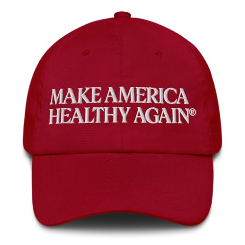 Make America Healthy Again Embroidered Dad Hat Adjustable Cotton Wellness & Patriot Baseball (Cranberry Adjustable)