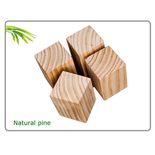 Patas de cama de madera natural cuadradas, juego de 4 patas para mesa de comedor de 5x5x10 cm 4