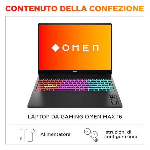 OMEN 16-an0000sl Notebook, Intel Core Ultra 9 285H, Copilot+ PC, 32GB RAM, 1TB SSD, Display 16" 2K Antiriflesso IPS 165Hz, NVIDIA GeForce RTX 5070 8GB, Webcam IR TNR 1080p, Windows 11, Nero - Notebook - Immagine 7