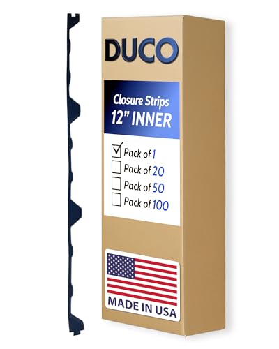 Duco USA-Made R Panel Foam Closure Strips - 1 Pack of 3ft Black Corrugated Roof Foam Strips for Metal Roof Insulations - Weatherproof Insulation Seal Blocks Moisture, Gaps, Noise & Dust
