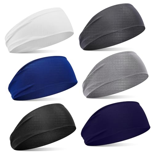 6pcs Boys Girls Headbands Workout Headbands Sports Basketball Soccer Dance Elastic Moisture Wicking