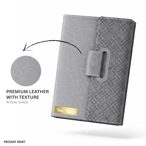Image of Personalized A5 Notebook with Magnetic Flap Closure, Premium PU Leather Journal for Office, Meetings & Corporate Gifting |192 Pages 80 GSM Paper | Bookmark Ribbon, Custom Name Print Journal Diary