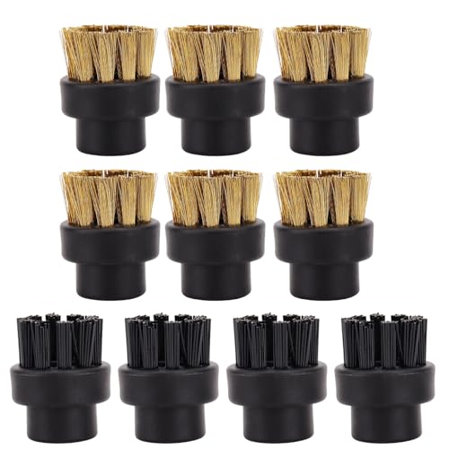 Sgizoku Steam Cleaner Brush Attachments (6 Brass + 4 Nylon)
