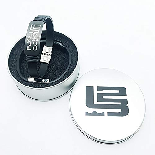 YTBLF Caja De Hierro De La Pulsera De La Estrella del Baloncesto Pulsera De La Pulsera De Los Deportes del Silicón De Kobe Curry James,James