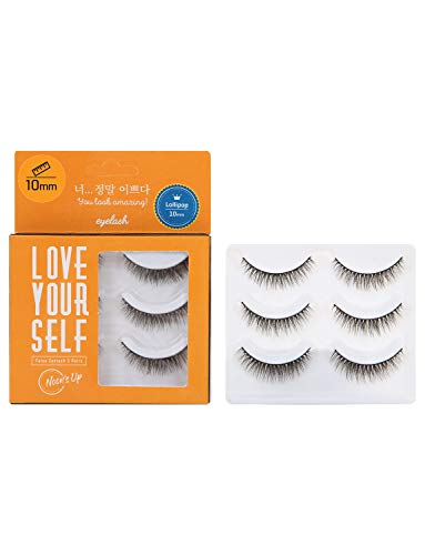 [NOON’S UP LOVE YOURSELF False Eyelash 3 Pairs] – Eyelash, Fake Eyelash, Eye Lashes, Eyebrow growth, Dramatic Lashes, Lashes with Glue (LOLLIPOP)