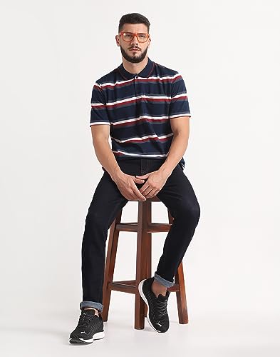 Image of INKKR Highflay Striped Men Regular Fit Polo Neck T-Shirt Combo