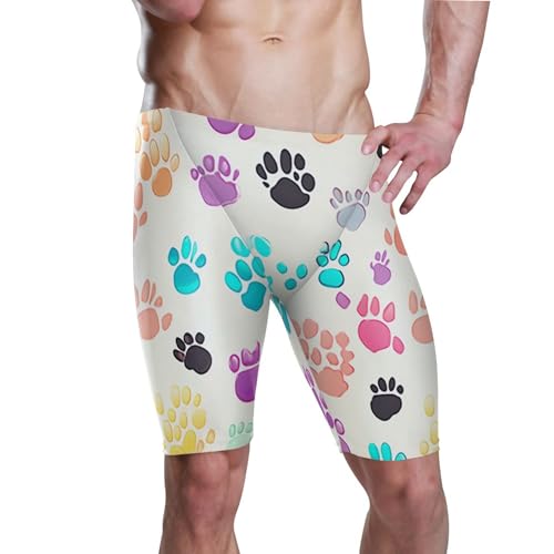Dog Paw Print Men's Swimsuit Swim Jammers L B0402243