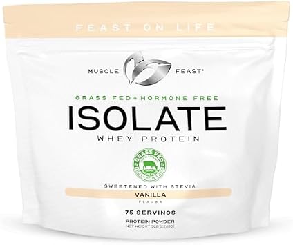 Muscle Feast Creatine Monohydrate & Grass-Fed Whey Isolate Bundle 2lb Creatine + 5lb Vanilla Whey Isolate Clean Muscle Growth & Recovery Support
