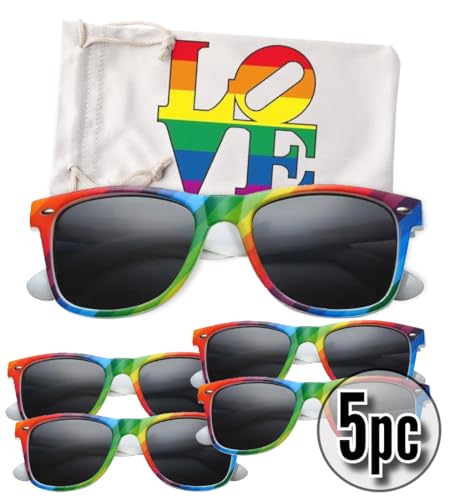 Holiday Hero Rainbow Sunglasses for Men & Women, UV Protection Sunglasses, 2024 Pride Sunglasses