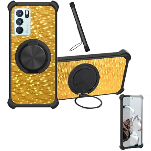�Ή� Realme 6 Pro �P�[�X Phone Case [1�� 9H+�d�x���� �K���X�t�B����][360°��]���X�^���h�A�}�O�l�b�g��]CX-23-HEI
