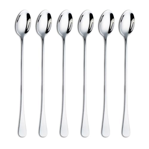 DoubleS Lange Latte Macchiato Löffel Set 6 - teilig Edelstahl Eislöffel Rührlöffel für kaffee Tee Milchshakes Cocktails Dessert Perfekt für Eisbecher & Getränke spülmaschinengeeignet