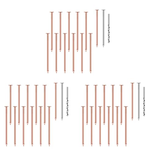 Wuden 42Pcs Copper Nails Kit to Killing Trees,3.5 Inch Pure Copper Nails Bulk,Stump Removal Spikes Hardware Nails for Trees