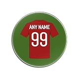 Dessous de verre rond en jersey rouge brillant pour la Coupe du Monde 2018 (thème de football FIFA, options de couleur) – n'importe quel nom/message sur votre tapis unique – It's is coming home
