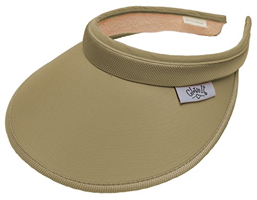 Women's Clip On Visor Glove It Golf & Tennis Head Visors for Women UV 50 Protection Ladies Sun Visor Hat Large Wide Brim Sports, Beach, Running, Softball Classic Solid Blue