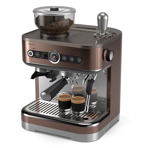 PHILIPS Barista Brew Semi Automatic Espresso Machine - Single & Double Espresso + Americano Button, 280g Dual Bean Container, Intuitive Guidance, Calibrated Tamping, Metal Cappuccino (PSA3228/41) by Philips - Image 2