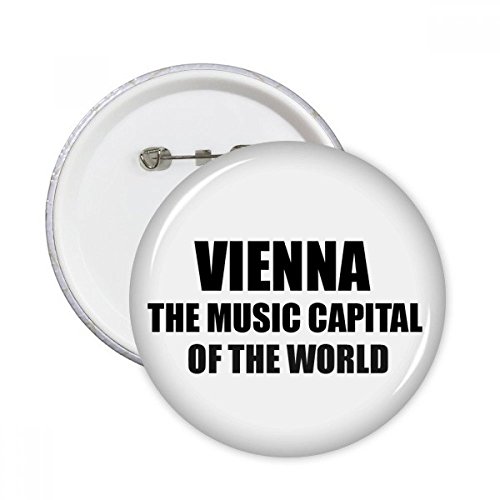 Badge bouton Vienne capitale de la musique broche ronde XXL pour vêtement