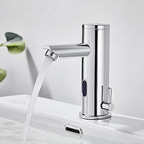 Auralum Badarmatur Infrarot Sensor Wasserhahn Bad Automatisch Induktion Mischbatterie fürs Waschbecken Badezimmer Handwaschbecken Cover