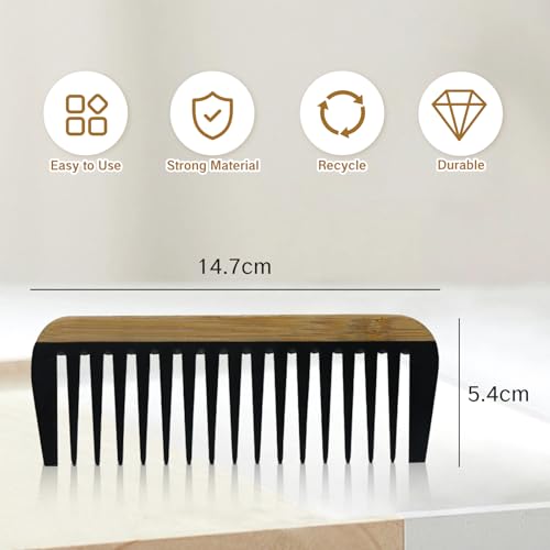 Peine de Dientes Anchos de Bambú para Cabello Rizado miniatura 7