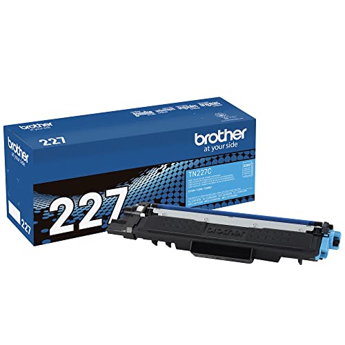 Brother Genuine TN227C, High Yield Toner Cartridge, Replacement Cyan Toner, Page Yield Up to 2,300 Pages, TN227, Amazon Dash Replenishment Cartridge 15.3 x 4.1 x 6.1 inches