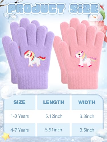 Image of EBOOT 3 Pairs Winter Kids Gloves Warm | Toddler Gloves for Boys Girls Outdoor, Full Finger Fluffy Soft Mittens for 1-11 Years Children, Multiple Colors