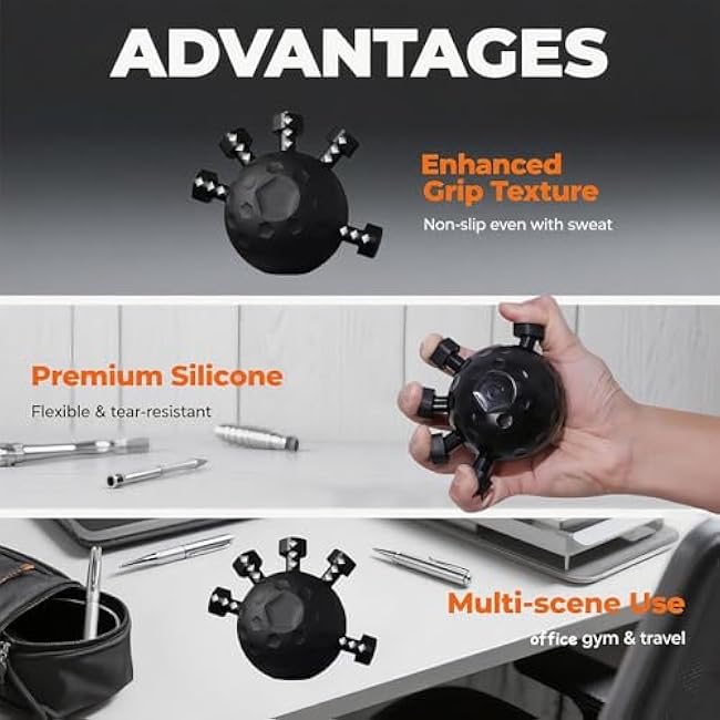 2 Pack Finger Grip Strengthener,Powered Gear Power Ball Forearm, for strength Finger Exerciser Gripper Tool