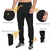 Tansozer Mens Joggers Tracksuit Bottoms Open Hem Cotton Sweatpants Jogging Pants Zip Pockets Black XXL #2