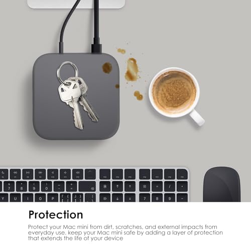 Image of Case for Apple 2024 Mac mini M4 / M4 Pro,NOUKAJU Silicone Protective Cover,Drop-Proof,Scratch-Proof,Shock-Proof,Dust-Proof,Protective Case for Mac mini 2024(Clear-Black)