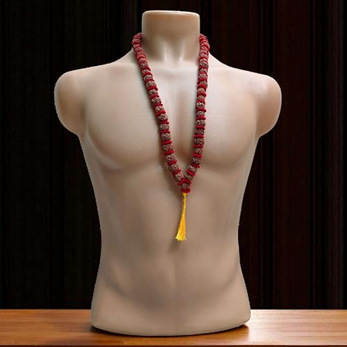 BIG Size 18mm Rudraksha Japa Mala Rosary Prayer Kantha Mala Panchmukhi 5 Mukhi 54+1 Beads Necklace Genuine Himalayan Original Authentic Nepali Rudraksha Mala Hindu Meditation Ornaments Yoga Garland2