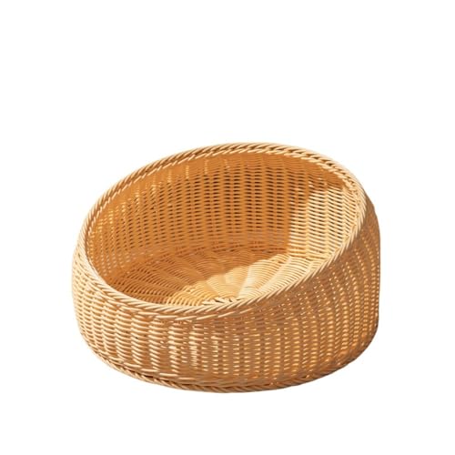 YAKINO 猫用ベッド ユニバーサル オールシーズン 夏用 ラタン 犬用ベッド 猫用ケージ 竹製フレーム (送凉席,ベージュ)