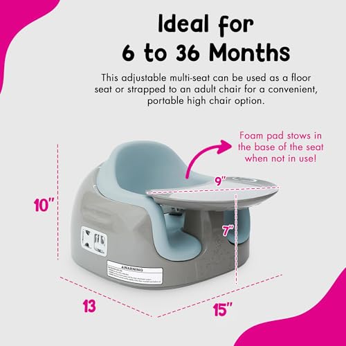 Image of Bumbo 2 Pack 3-in-1 Multi-Seat for 6 to 36 Months, Travel Baby Feeding & Play Floor Seat, All-in-One Portable Booster with Tray & Toddler High Chair, Breige /Desert Mirage