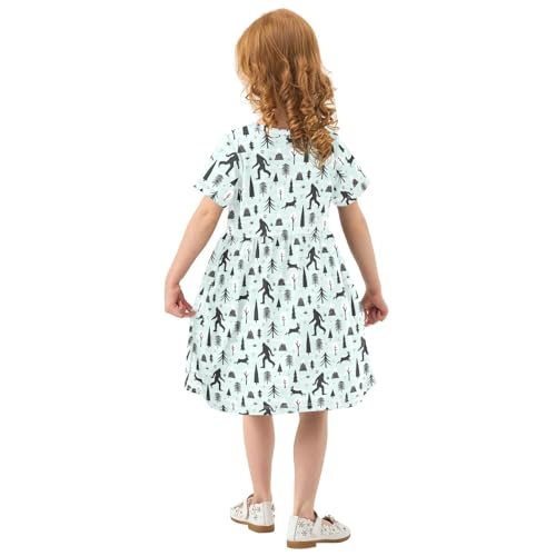 Toddler Girls Dress Short Sleeve A-Line Casual Clothes for Home Party Beach Sundress 2-8T3