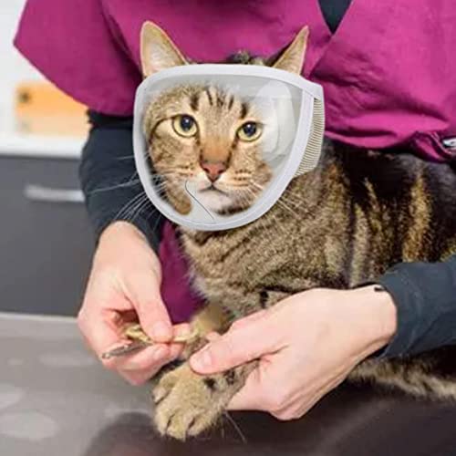 zalati Katze Maulkorb Atmungsaktive Mesh Klare Gesichtsmaske Transparenter Gesichtsschutz für Grooming Anti-Beißen Kauen - M Größe