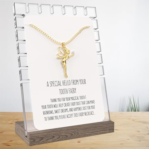 Happy Kisses Tooth Fairy Gift Necklace For Girls 5-7 With Card From Tooth Fairy - Add to Gifts Box or Kit for Under Pillow4