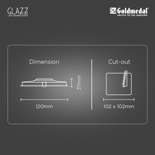 Image of Goldmedal Glazz 22W Square Ceiling Light | Recessed LED Downlight for False Ceiling |Cut Out :8.03 Inch |Downlight for Home,Hall,Room,Kitchen,Office,Shop|Neutral White (4000K), Pack of 4