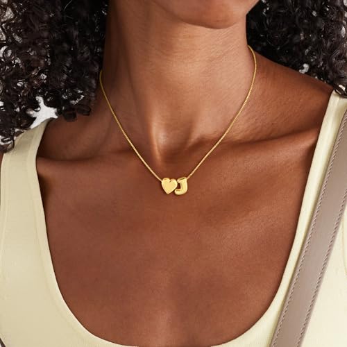 Easter Basket Stuffers Gifts for Kids Teen Girls Women - 14K Gold Plated Dainty Heart A-Z Initial Letter Necklace Teen Girls Gifts Trendy Stuff Birthday Gift for 5 6 7 8 9 10 Year Old Girl - image 5