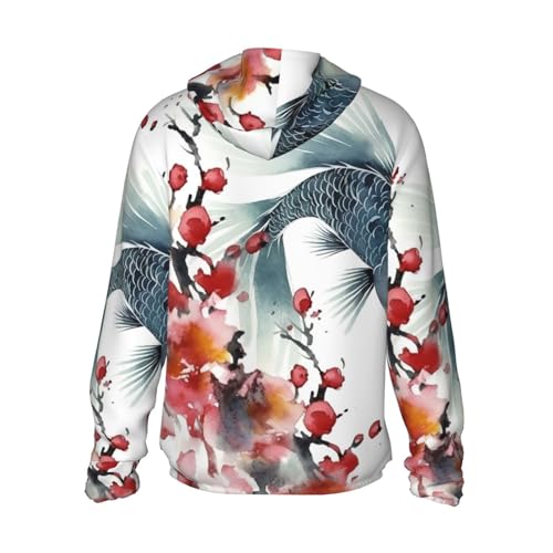 Men's Sun Protection Shirts Watercolor Flower Fish Ink Long Sleeve Sun Shirt for Fishing Running Hiking Swim2