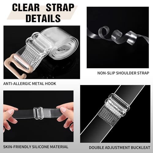 Clear Bra Straps Invisible Transparent Shoulder Bra Strap with Clear Back Straps3