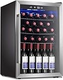Antarctic Star Wine Cooler/Cabinet Refrigerator Fridge, 36 Bottle Freestanding Wine Chiller with Stainless Steel, Double-Layer Glass Door Touch...