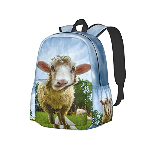 Sac à dos 17 pouces au motif mouton amusant pour ordinateur portable et cours