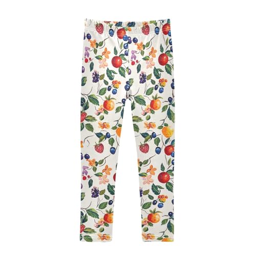 ZZKKO Girls Leggings Summer Fruits Colorful Toddler Girls Clothes Leggings for Girl Toddler Girl Trousers