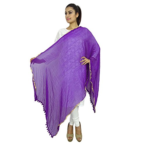 Indian Dupatta Neck Wrap Viscose Chiffon Long Stole Chunni Throw Tassel Scarf