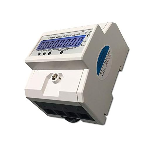 TABODD Digitaler Stromzähler LCD Drehstromzähler 3-Phasen-4-Draht Drehstromzähler für DIN Hutschiene Wechselstromzähler GEEICHT/BEGLAUBIGT 3x230/400V 5(80) A mit CE-Zertifikat