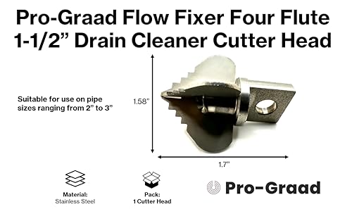 Pro-Graad Drain Cleaner Plumbing Snake Cutter Head